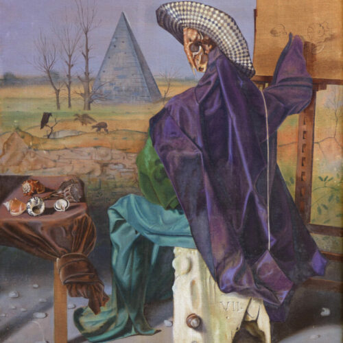Nascita di una natura morta, 1956, Tempera su tela, cm 87 x 70