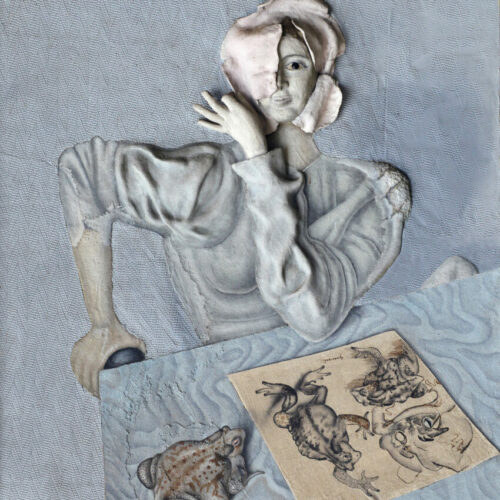 Madame de la crepaudière, 1975, Tecnica mista e rilievo, cm 127 x 108