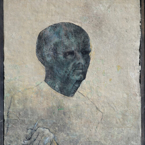 Autoritratto, fine anni Novanta, Tecnica mista su tela, cm 94 x 76